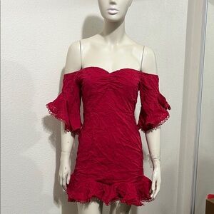 Luxxel Red Off-Shoulder Dress